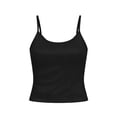 thumbnail image 4 of Hzzrkos Women Fashion Slim Fit Ribbed Scoop Neck Sleeveless Adjustable Strap Camisole Tank Top Stretch Cami Shirt for Casual Party Going Out Layering, 4 of 9