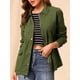 thumbnail image 5 of Chaquetas utilitarias para mujeres INSPIRE CHIC con cintura ajustable, bolsillos con solapa, chaquetas con cremallera y botón en verde oliva 2XL, 5 of 7
