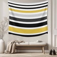 thumbnail image 5 of Yellow Black Stripe Tapestry for Bedroom Wall Hanging Tapestry, Modern Abstract Art Coarse Striped Ceiling Backdrop Tapestries Poster Blanket Wall Decor for Teens Room Living Room Dorm 59" x 90", 5 of 8
