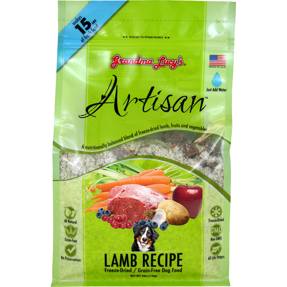 Grandma Lucy's Artisan GrainFree Lamb FreezeDried Dog Food, 3lb Bag