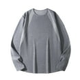 thumbnail image 2 of Yaoyar Men's Long Sleeved Round Neck Color Blocked Casual Sweater For Warmth Solid Color Loose And Lazy Style Versatile Pullover Knit Sweater, 2 of 8