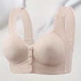 thumbnail image 2 of Arlun,Front Button Closure Bras for Older Women Senior Wireless Front Snap Lightly Bras 2025 Full Coverage Thin Cups Breathable Push up Bras No Underwire Tank Top Style Bra Light Gray 38, 2 of 7