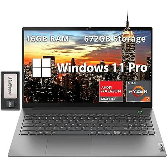 Lenovo ThinkBook 15 G4 15.6" FHD Laptop, AMD Ryzen 7 5825U, 16GB RAM, 672GB Storage (512GB SSD+160GB Docking Station Set), Backlit Keyboard, FHD Webcam, Fingerprint Reader, Win 11 Pro, Grey