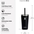 thumbnail image 3 of Hydro Flask Gobelet en Acier Inoxydable 20 Oz Tout Autour avec Paille Flexible Résistante aux Fuites et Couvercle à Pression, Récif, 3 of 7