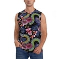 thumbnail image 2 of Goofa Snake And Flower Printed Men's Sleeveless T-Shirt - Athletic Gym Workout Tank Top for Men - Moisture-Wicking, UPF 30+ Quick-Dry Muscle Tee-3X-Large, 2 of 8
