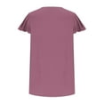 thumbnail image 5 of loopsun Plus Size Tops for Womens,Womens Summer Tops,Women's Fashion Printed T-shirt 3/4 Sleeves Blouse Round Neck Casual Tops Purple XXXXXL, 5 of 5