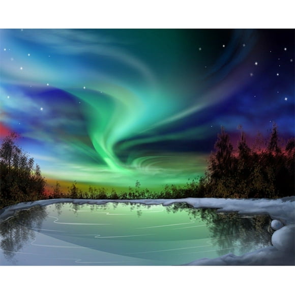 Peggybuy Painting By Numbers Kit DIY Aurora Canvas Oil Picture Home Wall Artworks