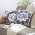 thumbnail image 5 of Boho Pillow Covers 20"x20" Set of 2 Carpet Blue Vintage Throw Pillow Case Soft Square Decorative Pillowcases for Home Decor Sofa Car Living Room, 5 of 6