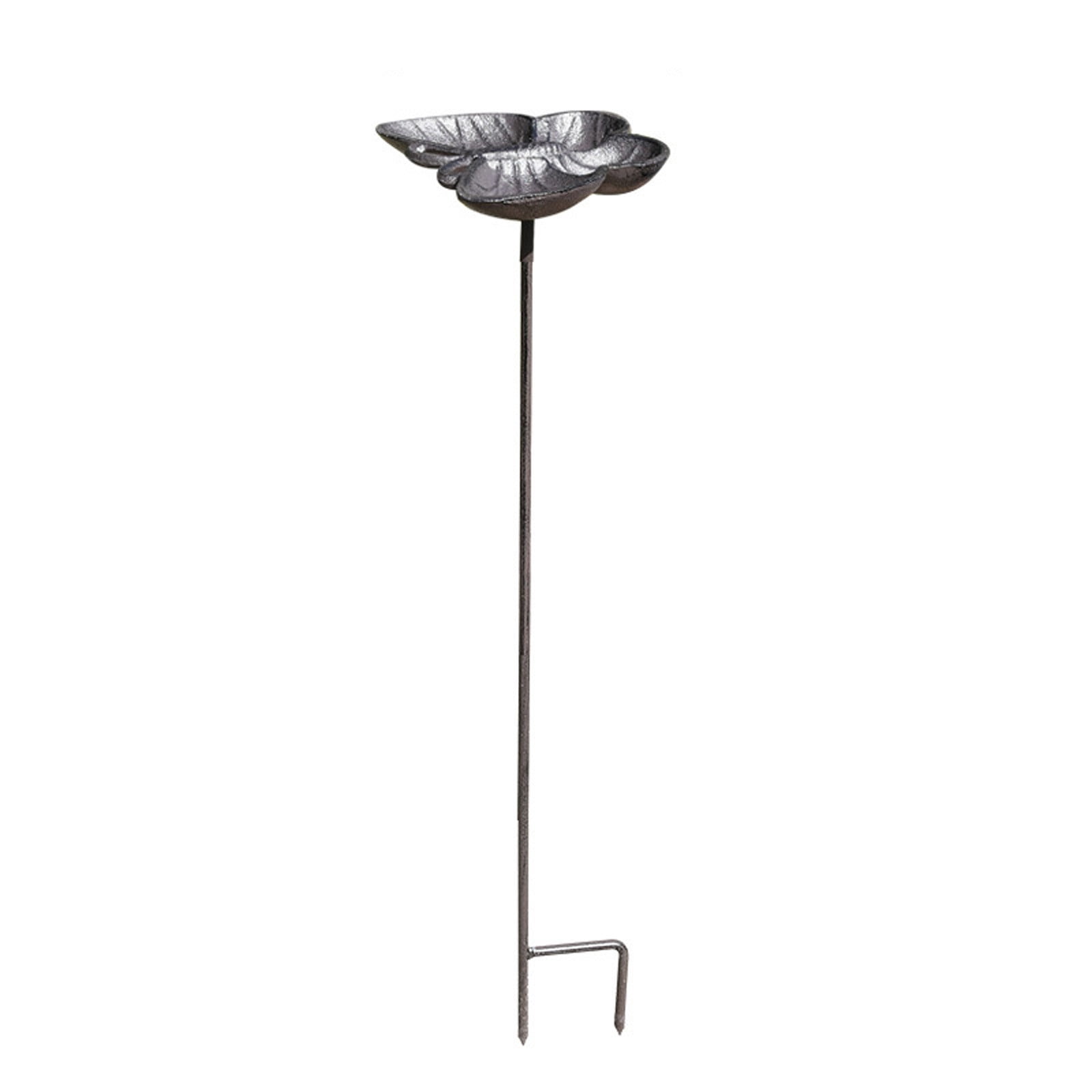 Vintage Iron Butterflies Bird Feeders, Free Standing Metal Bird Feeder, Outside Patio Tube Bird Feeder for Attracting Birds, Hanging, Patio