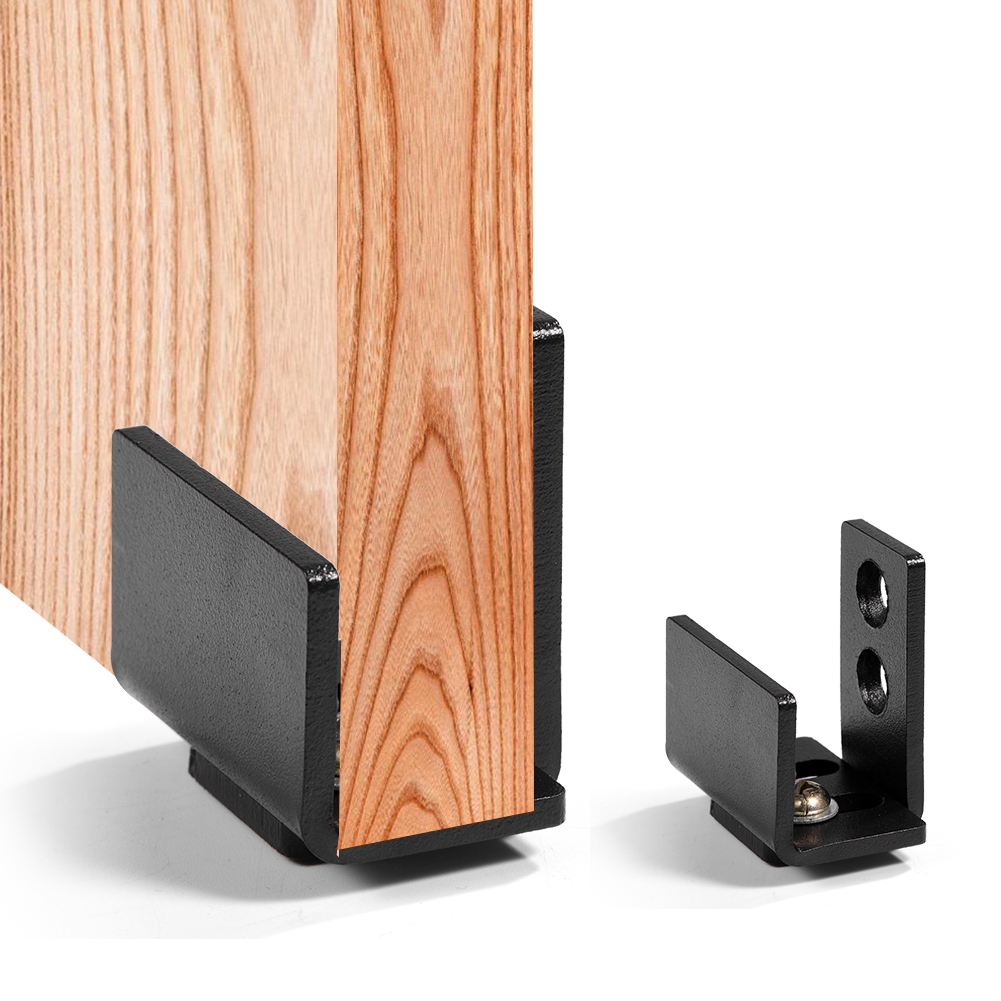 EECOO Barn Door Floor Guide 1pc Black Steel Hardware Sliding Barn Door EECOO Barn Door Floor Guide 1pc Black Steel Hardware Sliding Barn Door