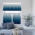 thumbnail image 6 of 3 Piece Kitchen Curtains and Valances Set Navy Blue Ombre Cafe Curtains 24 Inch Length Contemporary Gradient Abstract Art Valance & Tier Curtain for Living Room Bedroom Small Window 54"x18"+27"x24"*2, 6 of 6