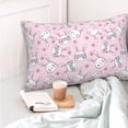 thumbnail image 4 of Pofeuu Cute Rabbit Flower Print Polyester Microfiber Plush Pillowcases, Super Soft and Cozy Pillow Case Covers with Envelop Closure（Pillow core not included）-20"x30", 4 of 6