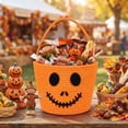 thumbnail image 5 of YOYTOO 3.6L Cute Halloween Basket for Kids, Cotton Rope Pumpkin Candy Basket with Handle, Halloween Party Decorations, Trick or Treat Basket Bins, Orange, 5 of 10