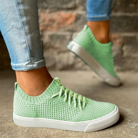 

HIBRO Women s Ladies Casual Knitted Breathable Sneakers Running Sports Shoes