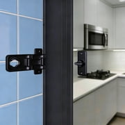 FXMLRLK 1 Pack Flip Latch Lock,90/180 Degree Aluminum Alloy Right Angle Lock Latch,Flip Gate Latches Hardware,Security Sliding Door Lock fo Cabinets,Barn Door,Bathroom(Black)