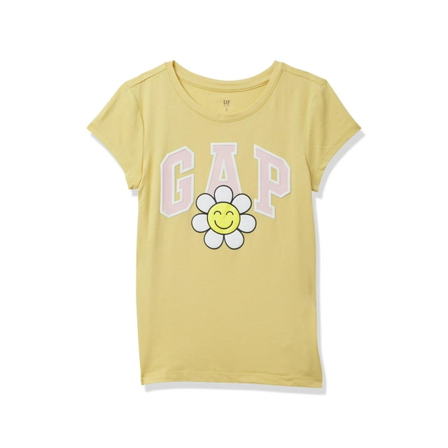 Camiseta de Manga Corta con Logo para Niñas GAP, Color Almendra Francesa, Talla L