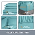 thumbnail image 4 of Swift Home Bonus Pillowcases Eco Friendly Bamboo Blend Sheet Set, 6 PC, Queen, Teal, 4 of 6