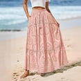 thumbnail image 6 of Taylonsss Women Boho Casual Skirts Summer 2025 Lace Embroidery Eyelet Elastic Waist Flowy Tiered Beach Fall Maxi Skirt, 6 of 7