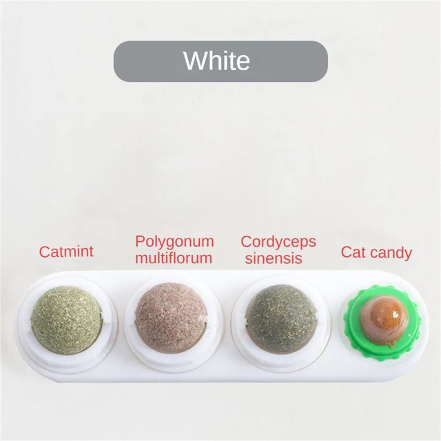 Catnip Wall Ball Cat Toys Pet Toys for Cats Clean Mouth Promote Digestion Kitten Candy Licking Snacks Mint Ball Cat Accessories ShopWise Round