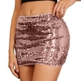 thumbnail image 2 of Letdown Women's Sequin Mini Skirt High Waisted Bodycon Sparkly Party Skirt Shiny Club Night Out Skirt, 2 of 5