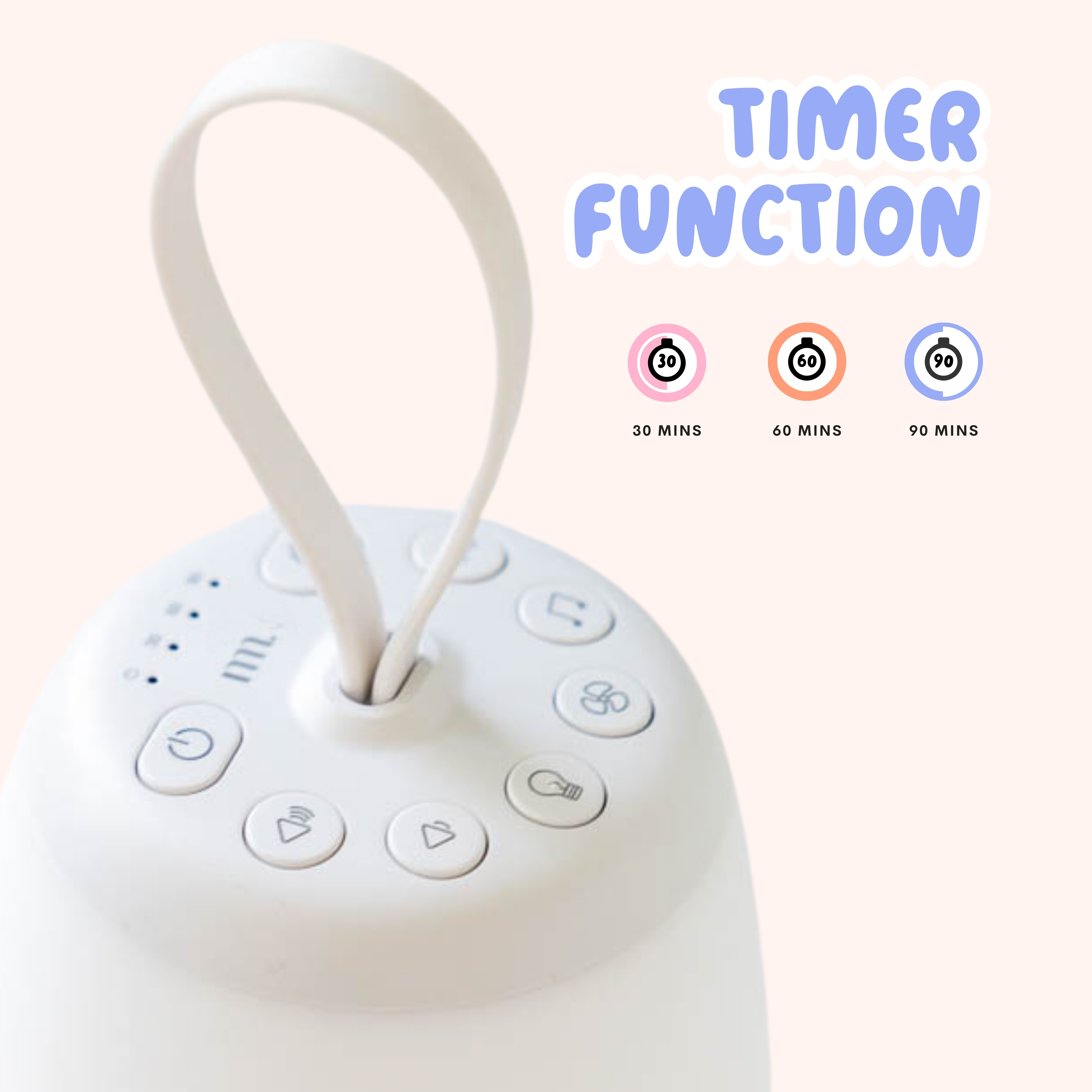 The Midwife Mumma Portable Baby Sound Machine with Red Night Light and Noise Machine for Baby Sleeping with Soothing Sounds and Timer