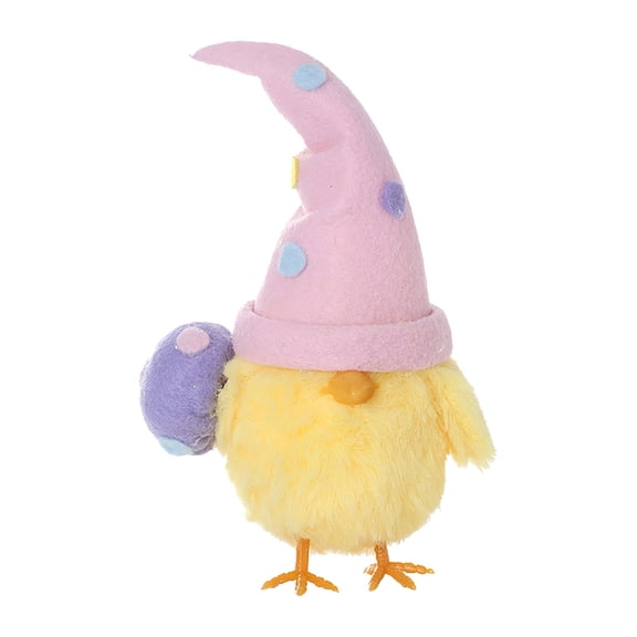 Easter Chicks Decorations Standing Yellow Chick Figurines, Baby Chick Animals Statue Tabletop Ornament for Farmhouse Decor, Pink