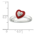 thumbnail image 2 of Sterling Silver Stackable Polished Enameled Cubic Zirconia Heart Ring - .17 cwt - Size 7, 2 of 2