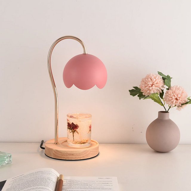 Lámpara de cera derretida vela de aromaterapia lámpara de ambiente regulable rosa nórdica Lámpara de ambiente perfumada con vela derretida para mesita de noche