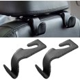 thumbnail image 3 of Car Seat Headrest Hooks - 2Pcs Leather Car Seat Hooks, Multi-Functional Car Seat Back Hooks, Hidden Car Storage Hooks, for Car Interior Organing Storage, 3 of 5