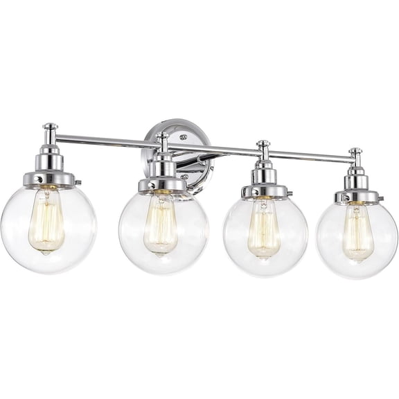 CHLOE Milo Transitional 4 Light Chrome Bath Vanity Fixture 30" Wide