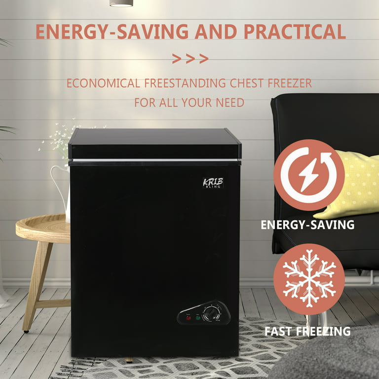 Chest Freezer, Deep Freezer,3.5 Cubic Feet, Adjustable Temperature Energy  Saving