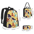 thumbnail image 2 of Saiise Musical Instruments Print School Study Combo Set Backpack with Lunch Bag Pencil Case Oxford Lightweight Durable Travel Organization Kit, 2 of 7