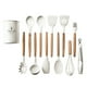 thumbnail image 2 of Set de 11 utensilios de cocina de silicona | Herramientas de cocina con mango de madera | Espátulas y cucharas resistentes al calor y antiadherentes | Grado alimenticio, libre de BPA | Seguro para, 2 of 9