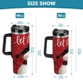 thumbnail image 3 of 30oz insulated car cup with handle and straw suitable for all ages Stainless steel vacuum insulated cup. Red Scarf Snowman, 3 of 10