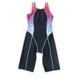 thumbnail image 4 of Girls Athletic One Piece Swimsuit Splice Racer Back Swminwear Boyleg Competitive Bathing Suit, 4 of 5