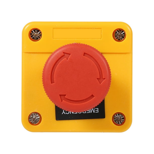 Botón de emergencia, 1 pieza, 660 V, 10 A, interruptor de emergencia de plástico, botón pulsador de parada de emergencia, diseño personalizado