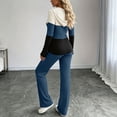 thumbnail image 5 of Bzdzmqm Women's 2 Piece Lounge Set V Neck Long Sleeve Hoodie with Wide Leg Pants Casual Solid Basic Tracksuit Cozy Zip Up Loungewear Fall Winter Outfit, Blue M, 5 of 7