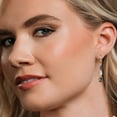 thumbnail image 4 of Gem Stone King 18K Yellow Gold Plated Silver Green Mystic Topaz 3 Stone Dangle Earrings for Women (6.35 Cttw, Gemstone Birthstone, Oval 8X6MM, 7X5MM and 6X4MM), 4 of 6