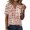 156#Deep Red, variant on Women's Casual Shirt Short Sleeve V Neck Geometric Print Travel T-Shirt Pullover Top 3XL