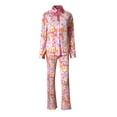 thumbnail image 6 of Fashion Outfits Women 2 Piece Outfits Casual Long Sleeve Loose Fit Button Down Shirts Blouses Tops Wide Leg Long Pants Sets Loungewear, 6 of 6
