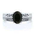 thumbnail image 2 of Gem Stone King 1.60 Cttw Black Onyx Ring for Women | 925 Sterling Silver | Oval 8X6MM | Gemstone Birthstone | Wedding Engagement Anniversary Promise Ring for Women | Size 8, 2 of 4