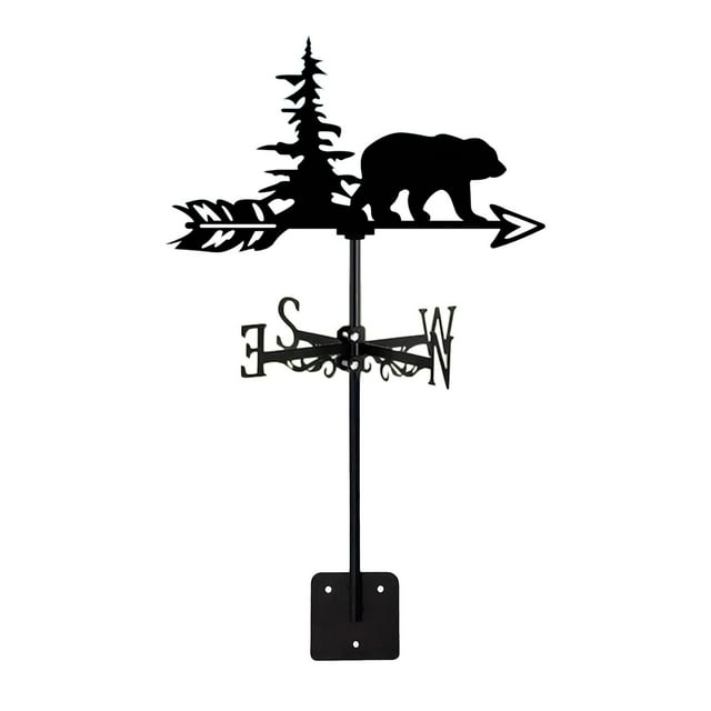 Almencla Metal Wind Vane Wind Direction Indicator Farm Outdoor Bear Weathervane