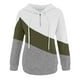 thumbnail image 5 of Sudadera Para Mujer Otoño Con Cuello en V Camisas de Manga Larga Cremallera Colorblock Sudaderas Con Capucha Túnica de Bolsillo Tops Con Cordón Odeerbi ODB183079, 5 of 6