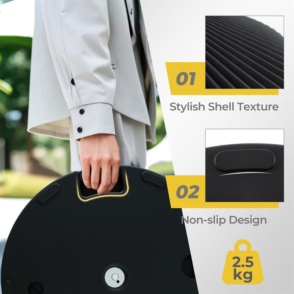 GVN Patio Umbrella Base,Outdoor Umbrella Stand,Water and Sand Filled Outdoor Umbrella Stand with Shell Texture and 3 Coupler Sizes-Black