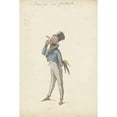 thumbnail image 2 of Pieter van Loon 13x18 Black Ornate Wood Framed Double Matted Museum Art Print Titled - Standing Man with Binoculars (1811 - 1873), 2 of 5