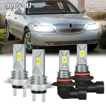 For Lincoln Town Car 2003-2011 4X 9005 H7 LED Headlight Bulbs High Low Beam