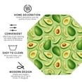 thumbnail image 3 of Fuzoiu Green Avocado Print Leather Coasters Set,Drink Coasters Set of 4,for Tabletop Protection, Durable PVC Coasters,Home Décor and Housewarming Gift-Octagon, 3 of 6