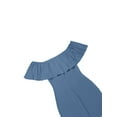 thumbnail image 4 of VISgogo, vestido de noche con hombros descubiertos para mujer, elegante vestido de baile con volantes de Color sólido para cóctel, fiesta de boda VISgogo moda, 4 of 9