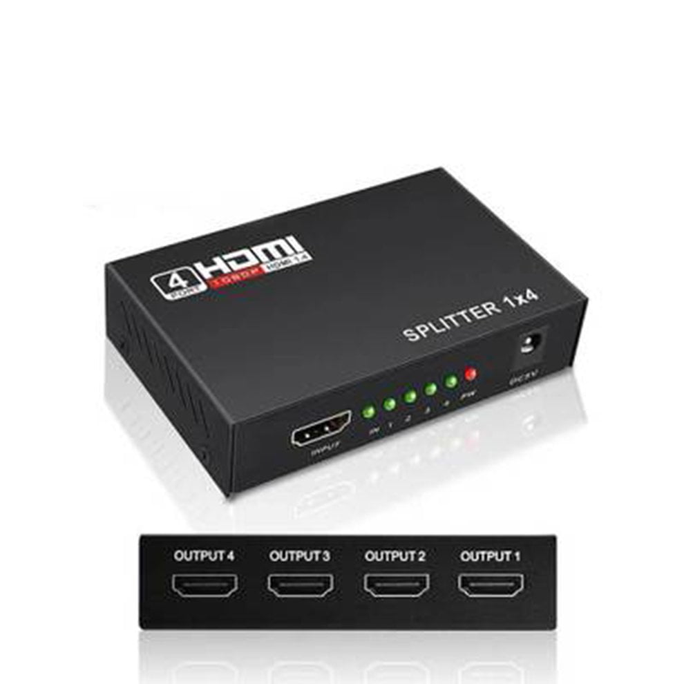HDMI Splitter 1x4 Hdmi Splitter 1 in 4 Out Powered Adapter 1080P 4K/2K