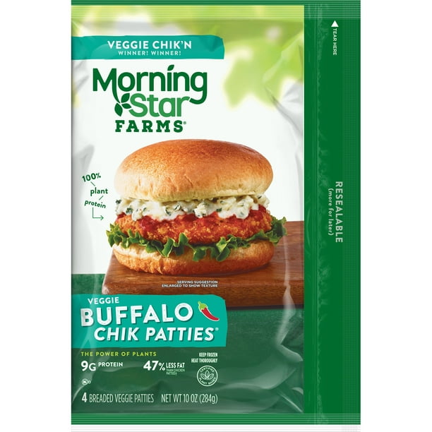 MorningStar Farms Veggie Chik Patties, Buffalo, Vegan Good Source of ...